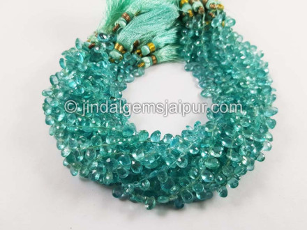 Paraiba Blue Apatite Faceted Pear Beads